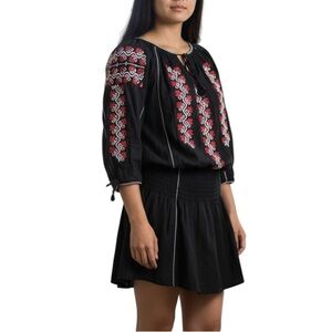 ULLA JOHNSON Samari Embroidered Mini Dress - Size 6